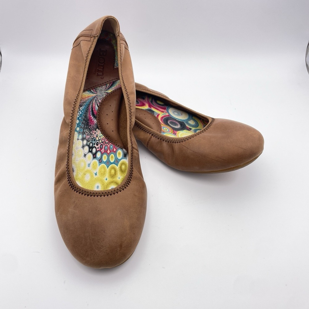 Born Ballet Flats Womens Shoes Brown sz 10 Leather Slip On Boho Hippie